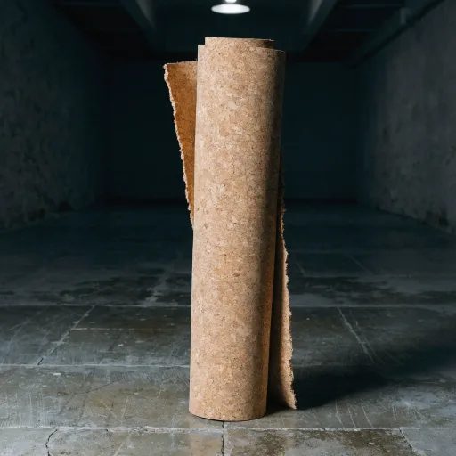 Cork roll on concrete