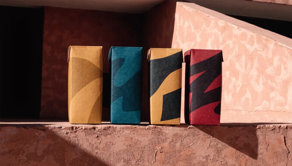 Unbranded cartons on terracotta