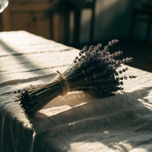 Dried lavender on linen