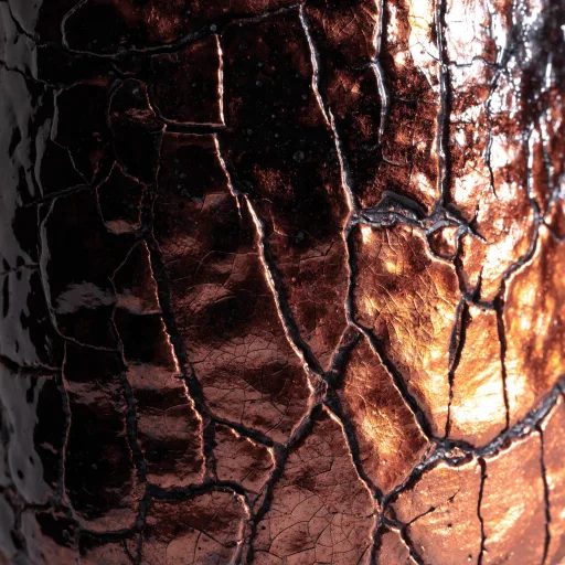 Raku glaze, crazed