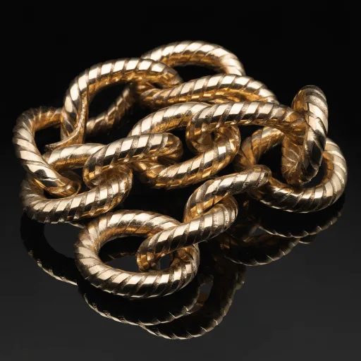 Brass chain, link by link