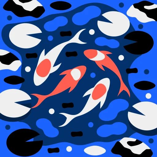 Flat koi pond