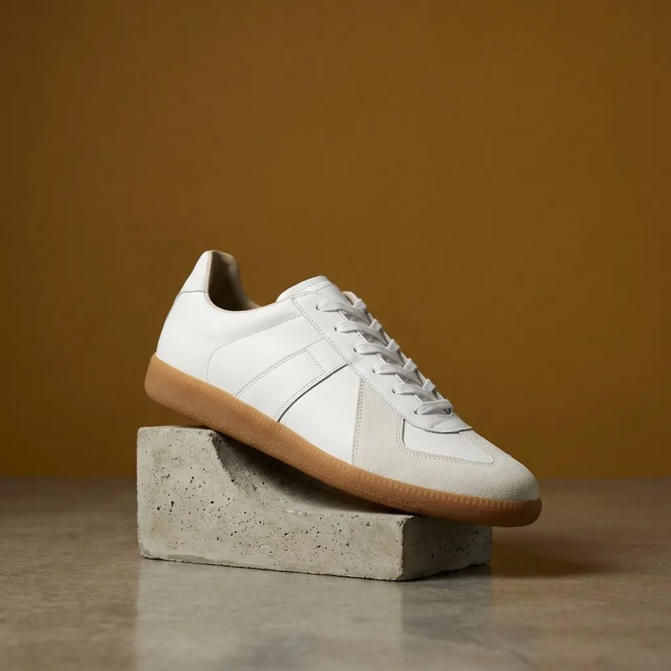 Court sneaker on concrete