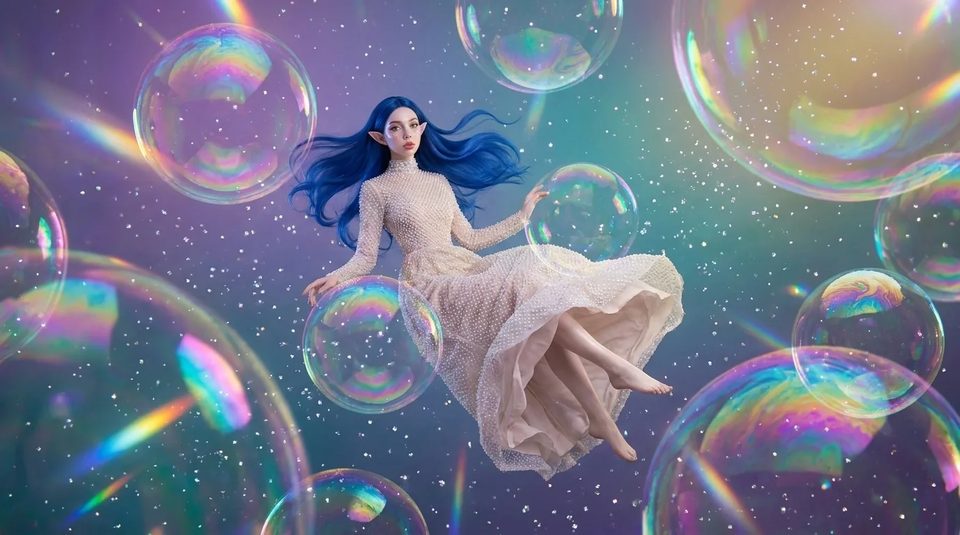The elf among bubbles