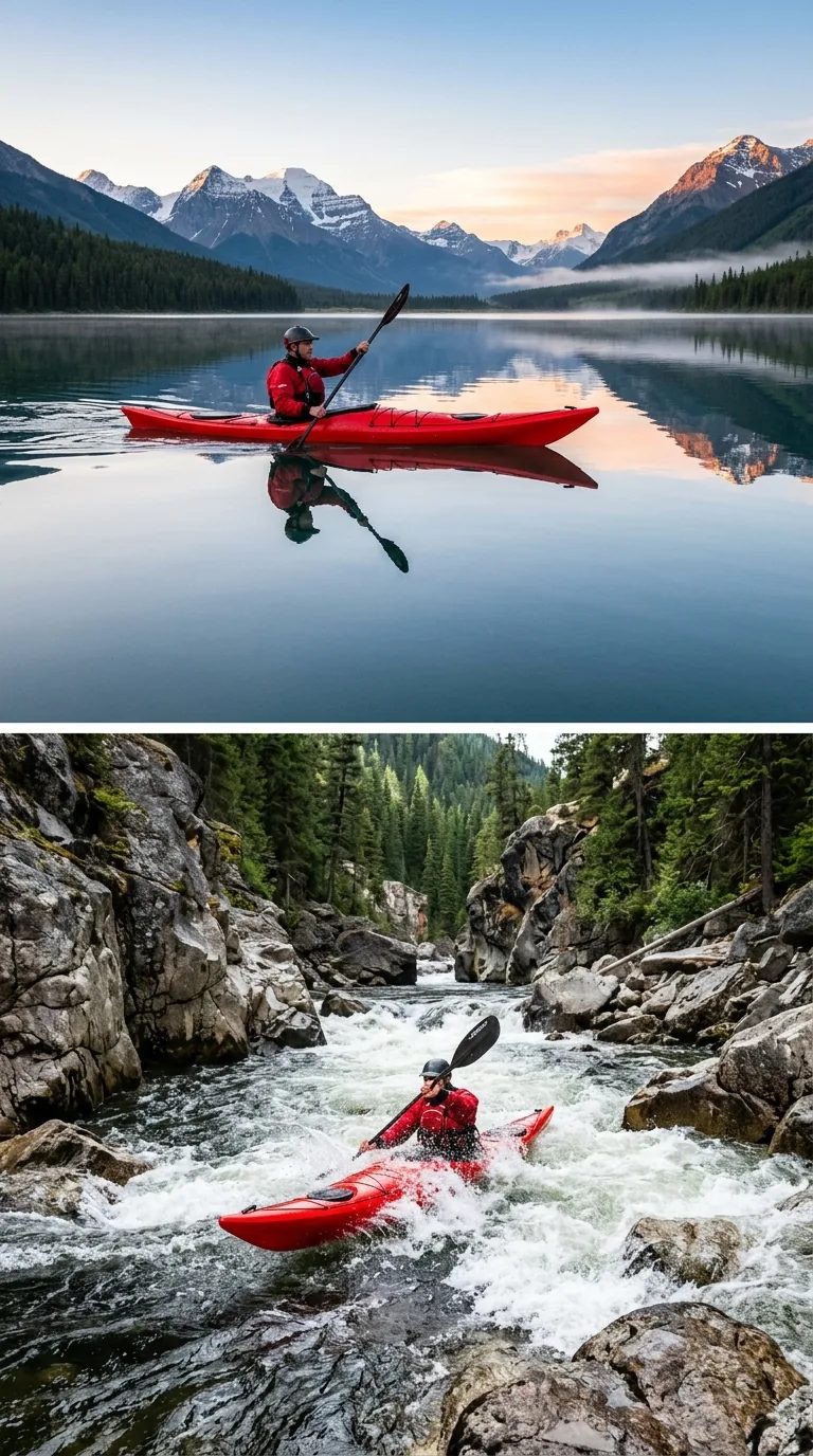 The kayak, two waters