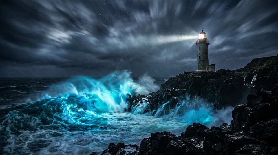 The lighthouse storm