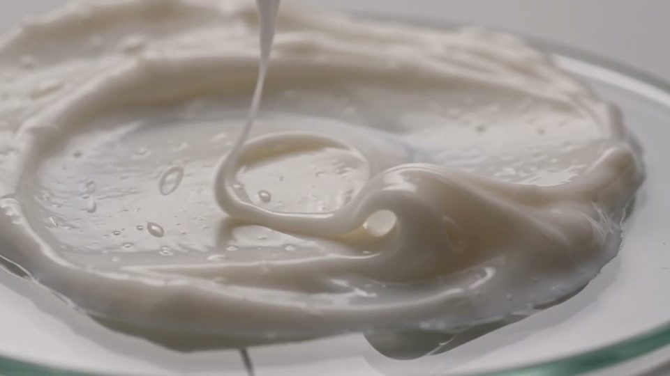 The cream pour
