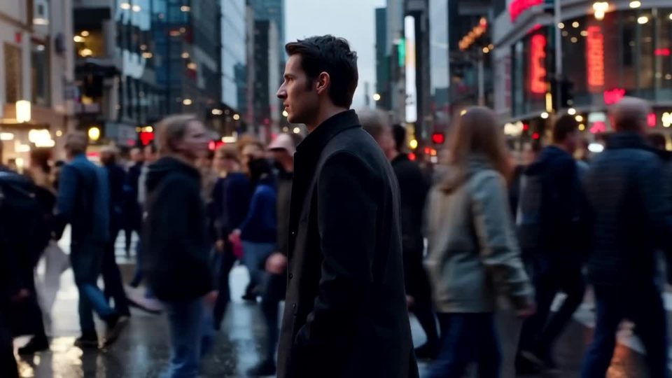 Man in the black overcoat