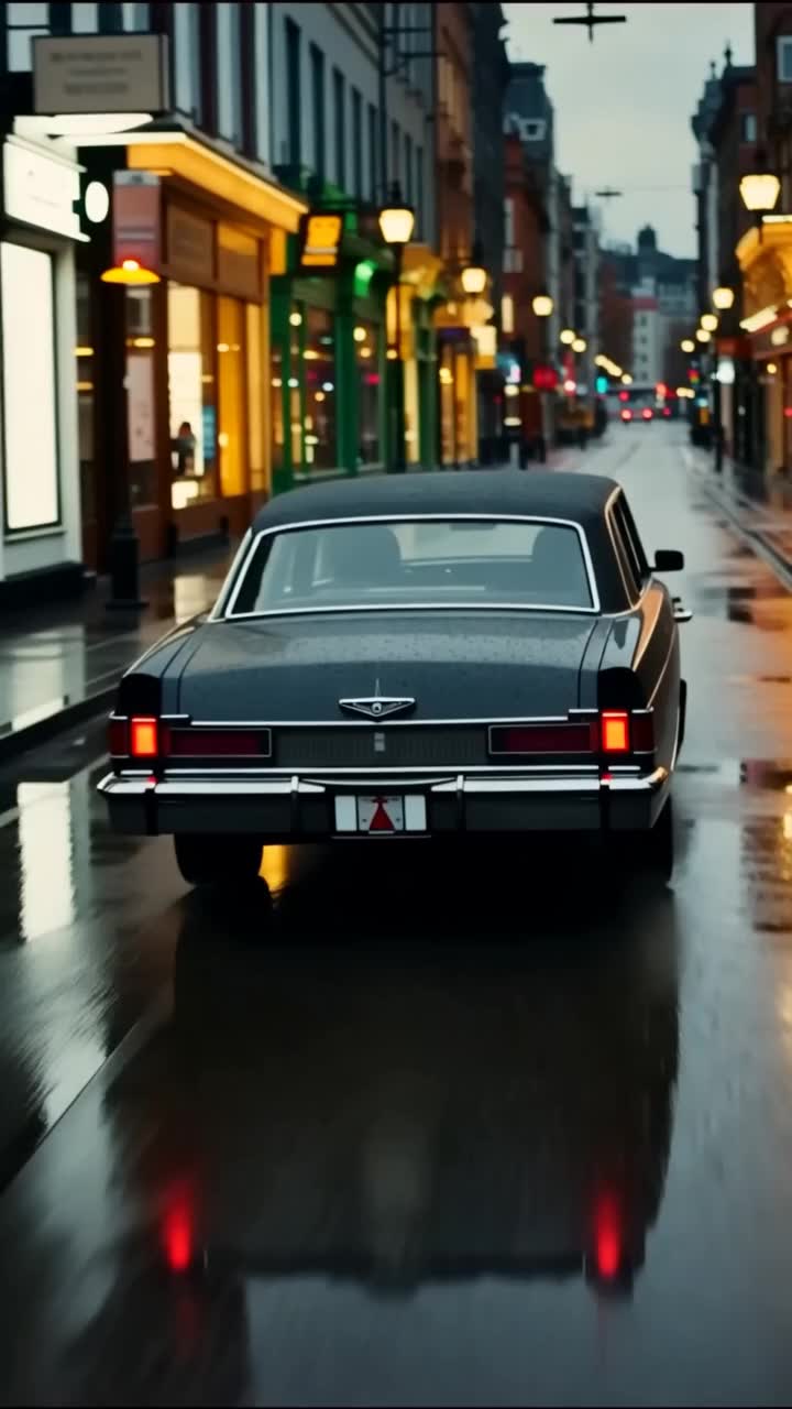 Tail lights on wet asphalt