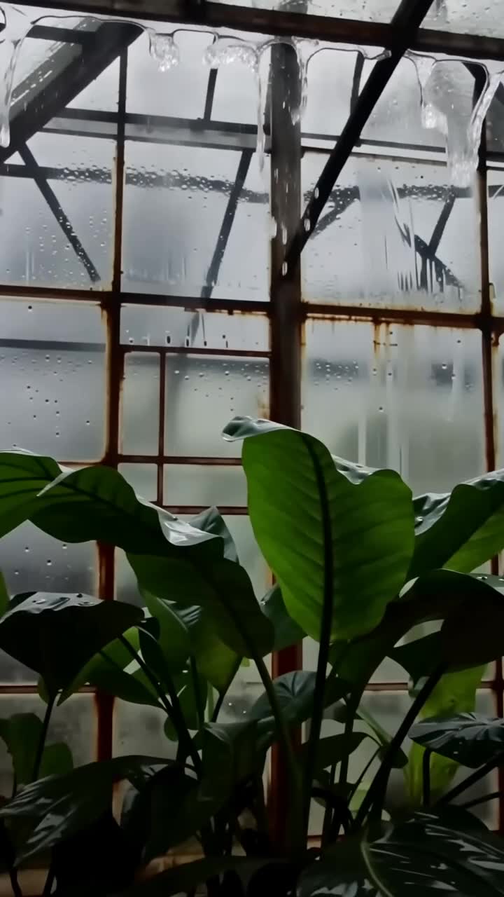 Rain on the glasshouse