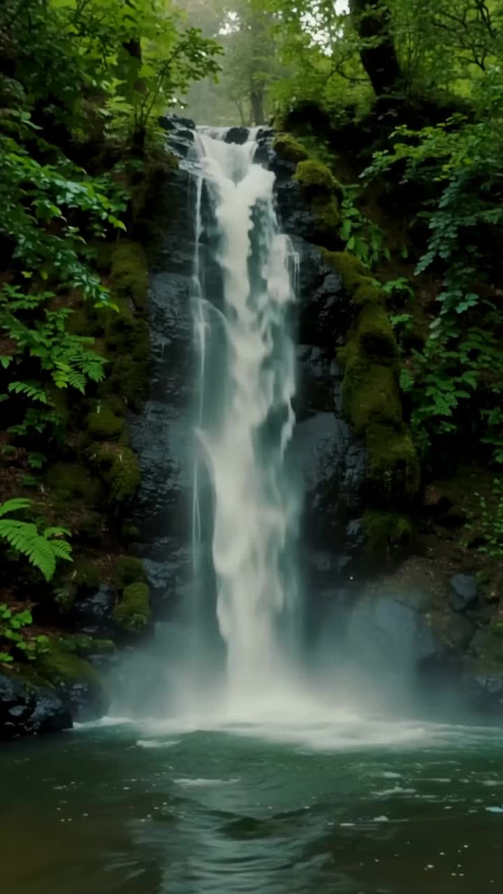 Down the mossy face