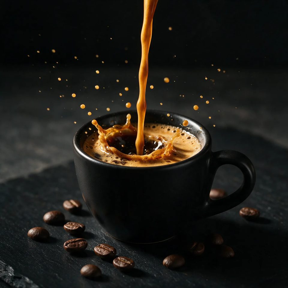 The espresso pour