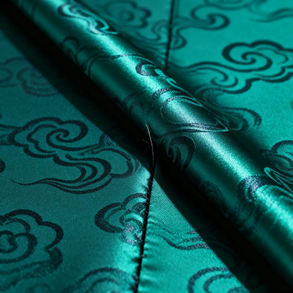 Emerald silk, one fold