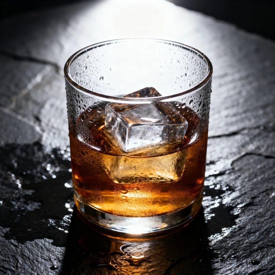 Ice and amber, backlit