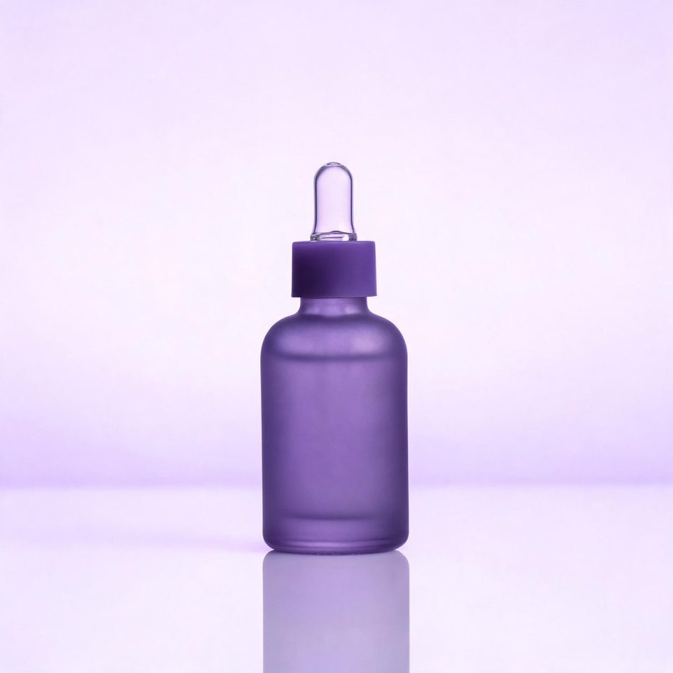 Dropper bottle on lilac