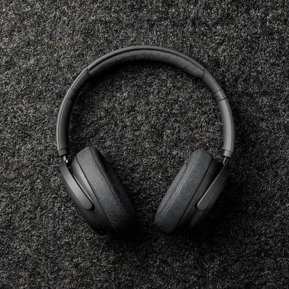 Headphones on felt