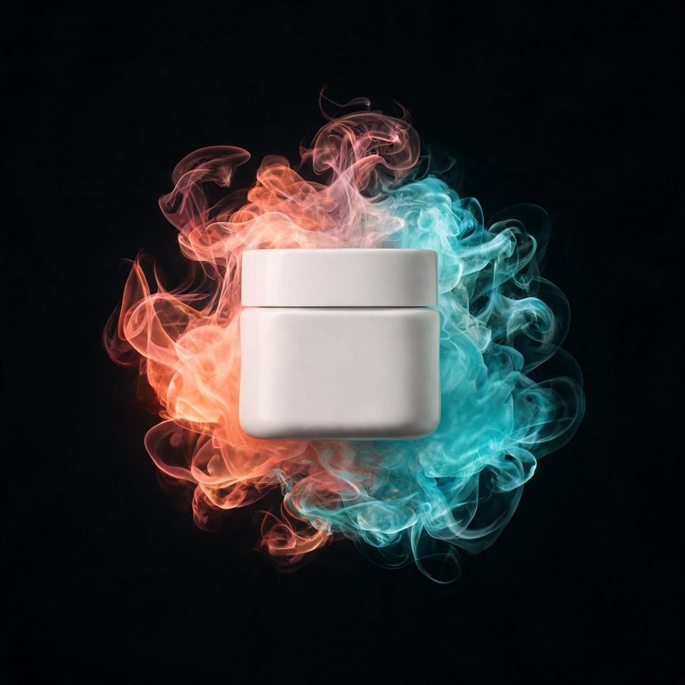 Jar in coloured smoke
