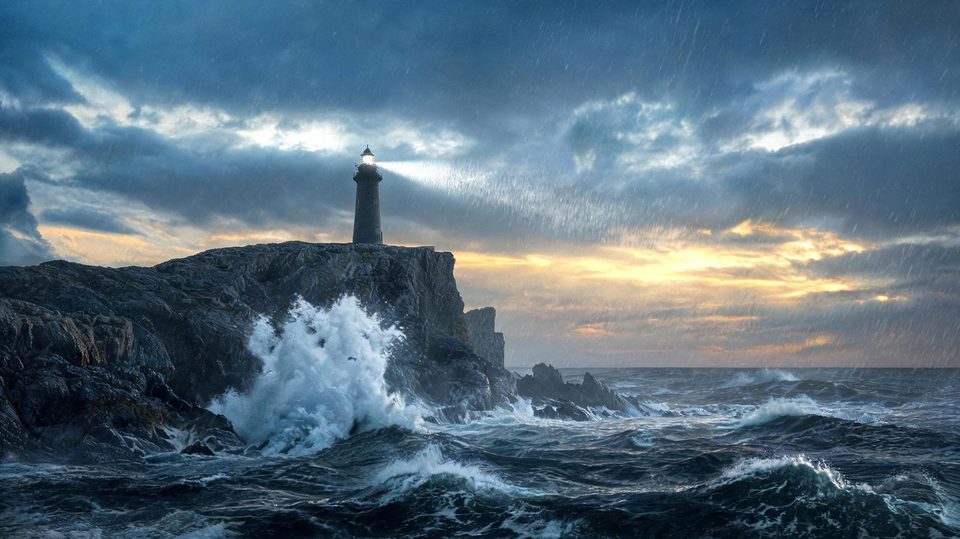 Lighthouse in the swell