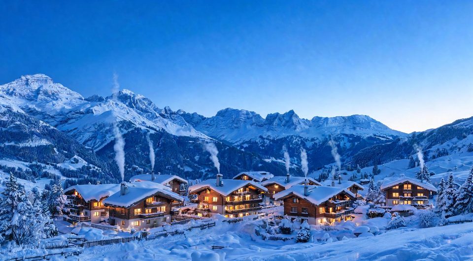 Village under snow