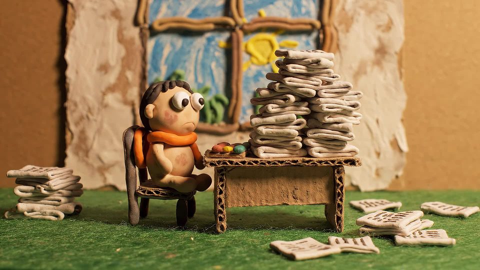 Clay office worker