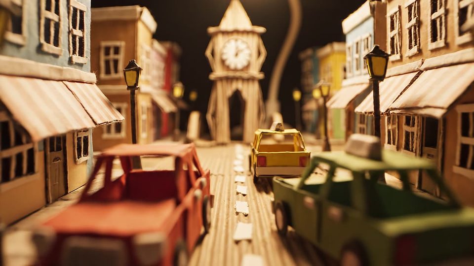 A city cut from card
