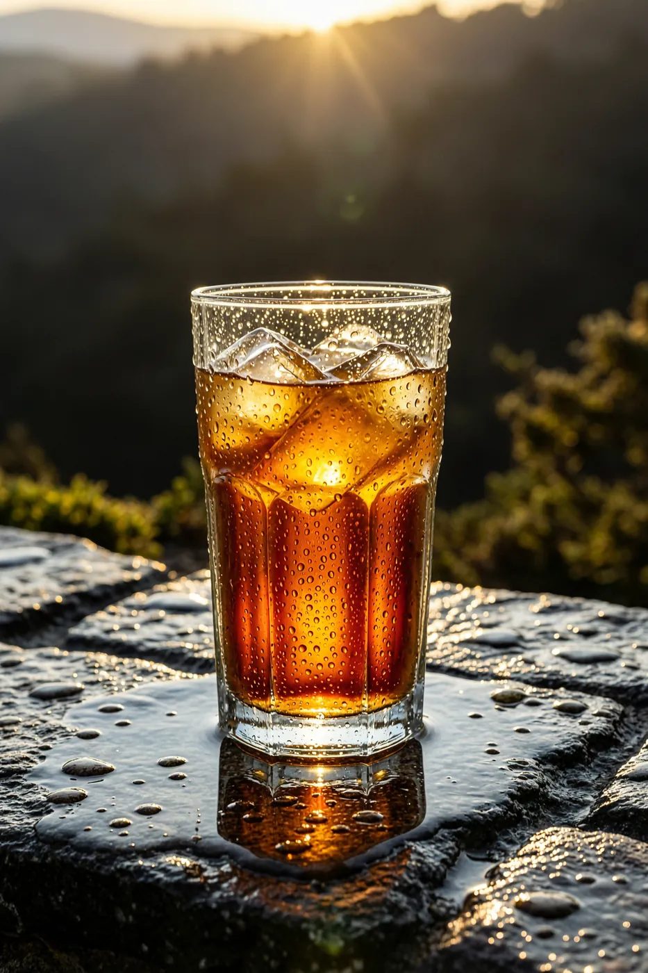Iced tea at sundown